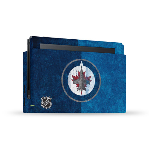 NHL Winnipeg Jets Half Distressed Vinyl Sticker Skin Decal Cover for Nintendo Switch Console & Dock