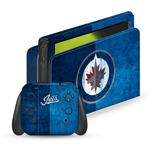 NHL Winnipeg Jets Half Distressed Vinyl Sticker Skin Decal Cover for Nintendo Switch OLED