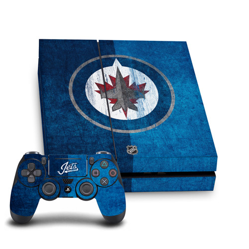 NHL Winnipeg Jets Half Distressed Vinyl Sticker Skin Decal Cover for Sony PS4 Console & Controller