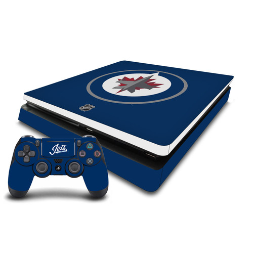 NHL Winnipeg Jets Plain Vinyl Sticker Skin Decal Cover for Sony PS4 Slim Console & Controller