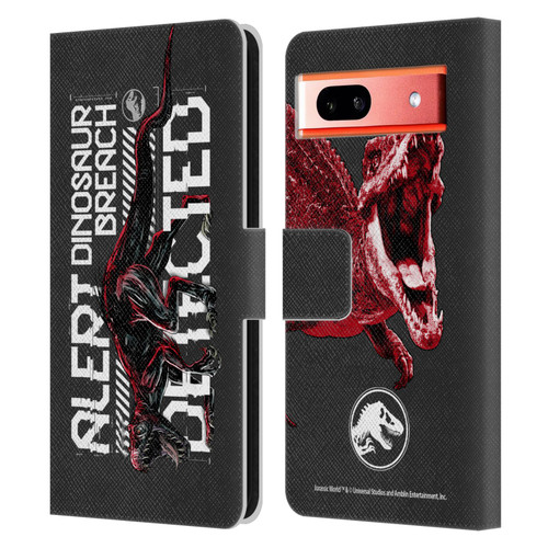 Jurassic World Fallen Kingdom Key Art Dinosaur Breach Leather Book Wallet Case Cover For Google Pixel 7a