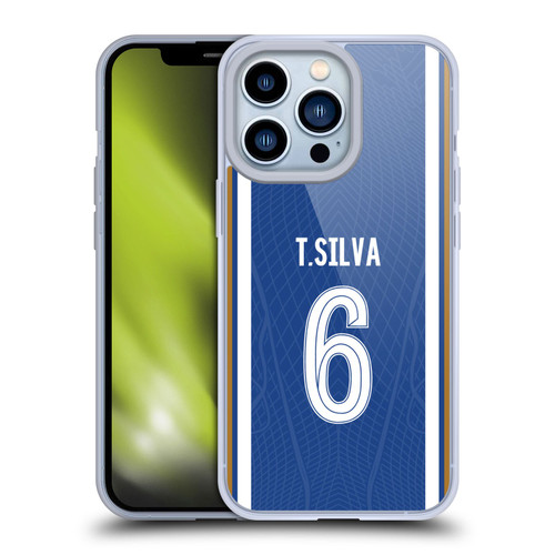 Chelsea Football Club 2023/24 Players Home Kit Thiago Silva Soft Gel Case for Apple iPhone 13 Pro