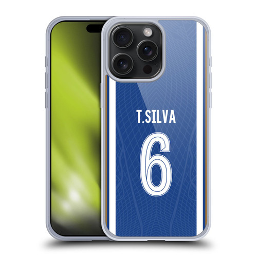 Chelsea Football Club 2023/24 Players Home Kit Thiago Silva Soft Gel Case for Apple iPhone 15 Pro Max