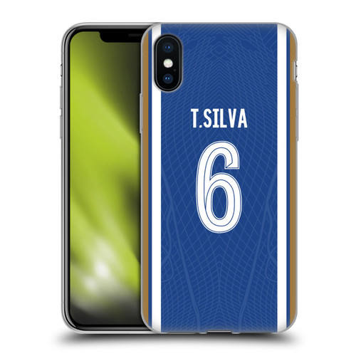 Chelsea Football Club 2023/24 Players Home Kit Thiago Silva Soft Gel Case for Apple iPhone X / iPhone XS