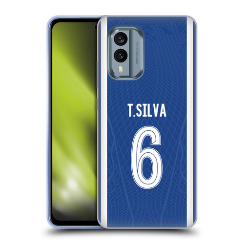 Chelsea Football Club 2023/24 Players Home Kit Thiago Silva Soft Gel Case for Nokia X30