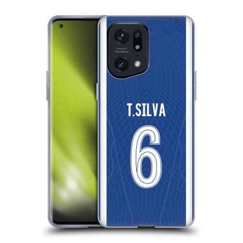 Chelsea Football Club 2023/24 Players Home Kit Thiago Silva Soft Gel Case for OPPO Find X5 Pro