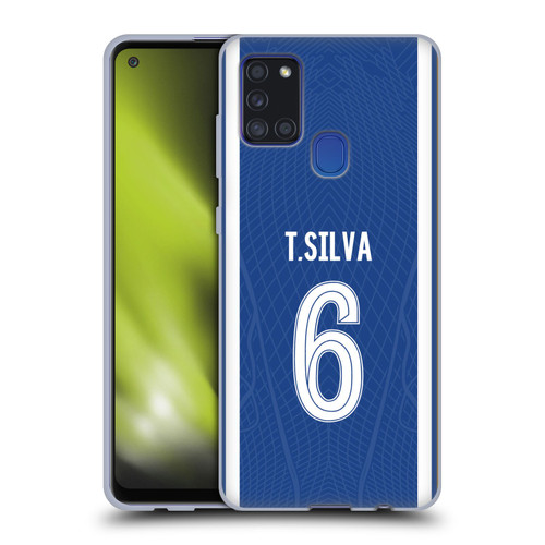 Chelsea Football Club 2023/24 Players Home Kit Thiago Silva Soft Gel Case for Samsung Galaxy A21s (2020)