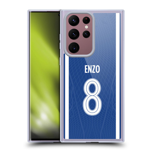 Chelsea Football Club 2023/24 Players Home Kit Enzo Fernández Soft Gel Case for Samsung Galaxy S22 Ultra 5G