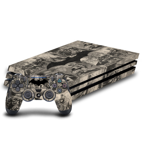 Batman DC Comics Logos And Comic Book Collage Distressed Vinyl Sticker Skin Decal Cover for Sony PS4 Pro Bundle