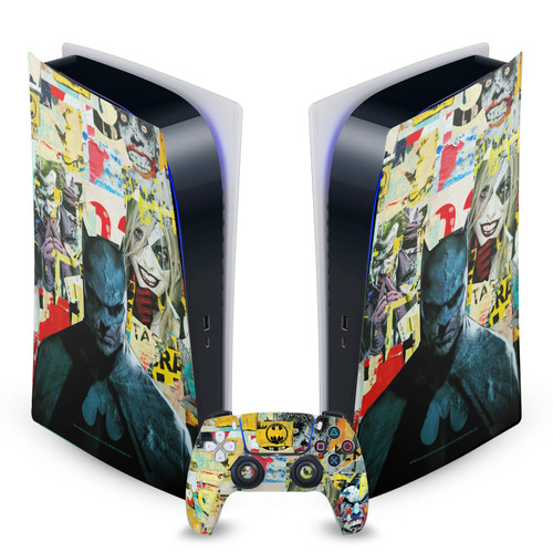 Batman DC Comics Logos And Comic Book Torn Collage Vinyl Sticker Skin Decal Cover for Sony PS5 Digital Edition Bundle