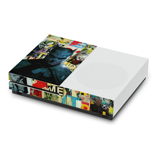 Batman DC Comics Logos And Comic Book Torn Collage Vinyl Sticker Skin Decal Cover for Microsoft Xbox One S Console