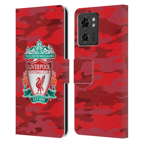 Liverpool Football Club Camou Home Colourways Crest Leather Book Wallet Case Cover For Motorola Moto Edge 40