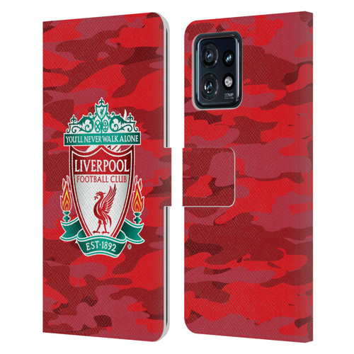 Liverpool Football Club Camou Home Colourways Crest Leather Book Wallet Case Cover For Motorola Moto Edge 40 Pro