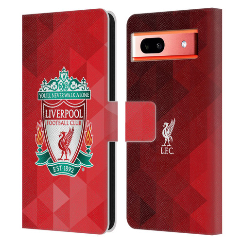 Liverpool Football Club Crest 1 Red Geometric 1 Leather Book Wallet Case Cover For Google Pixel 7a