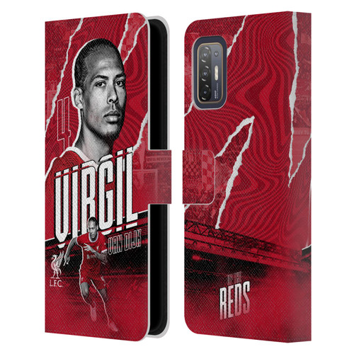 Liverpool Football Club 2023/24 First Team Virgil van Dijk Leather Book Wallet Case Cover For HTC Desire 21 Pro 5G