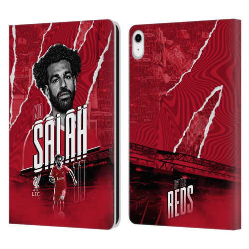 Liverpool Football Club 2023/24 First Team Mohamed Salah Leather Book Wallet Case Cover For Apple iPad 10.9 (2022)