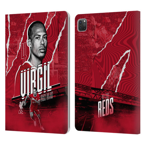 Liverpool Football Club 2023/24 First Team Virgil van Dijk Leather Book Wallet Case Cover For Apple iPad Pro 11 2020 / 2021 / 2022
