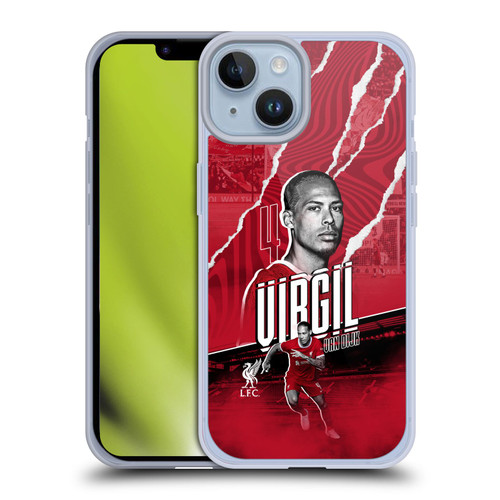 Liverpool Football Club 2023/24 First Team Virgil van Dijk Soft Gel Case for Apple iPhone 14