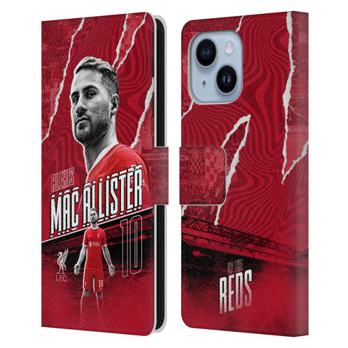 Liverpool Football Club 2023/24 First Team Alexis Mac Allister Leather Book Wallet Case Cover For Apple iPhone 14 Plus