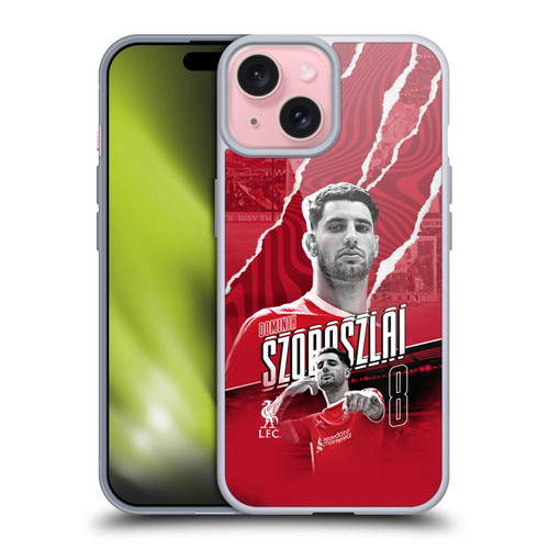 Liverpool Football Club 2023/24 First Team Dominik Szoboszlai Soft Gel Case for Apple iPhone 15