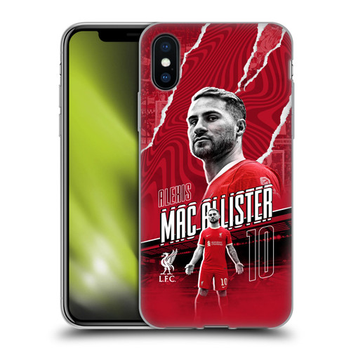 Liverpool Football Club 2023/24 First Team Alexis Mac Allister Soft Gel Case for Apple iPhone X / iPhone XS