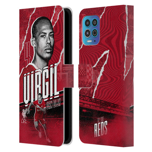 Liverpool Football Club 2023/24 First Team Virgil van Dijk Leather Book Wallet Case Cover For Motorola Moto G100