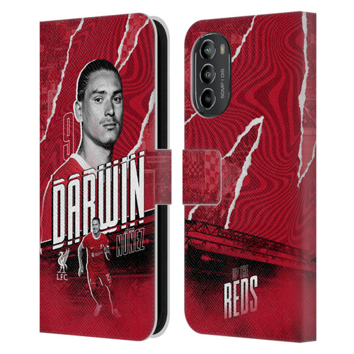 Liverpool Football Club 2023/24 First Team Darwin Núñez Leather Book Wallet Case Cover For Motorola Moto G82 5G