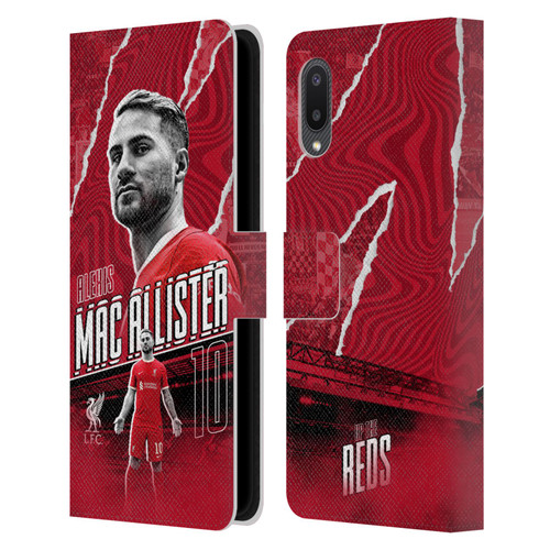 Liverpool Football Club 2023/24 First Team Alexis Mac Allister Leather Book Wallet Case Cover For Samsung Galaxy A02/M02 (2021)