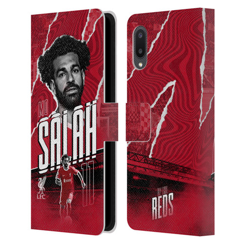 Liverpool Football Club 2023/24 First Team Mohamed Salah Leather Book Wallet Case Cover For Samsung Galaxy A02/M02 (2021)
