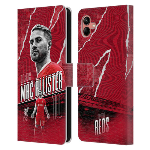 Liverpool Football Club 2023/24 First Team Alexis Mac Allister Leather Book Wallet Case Cover For Samsung Galaxy A04 (2022)
