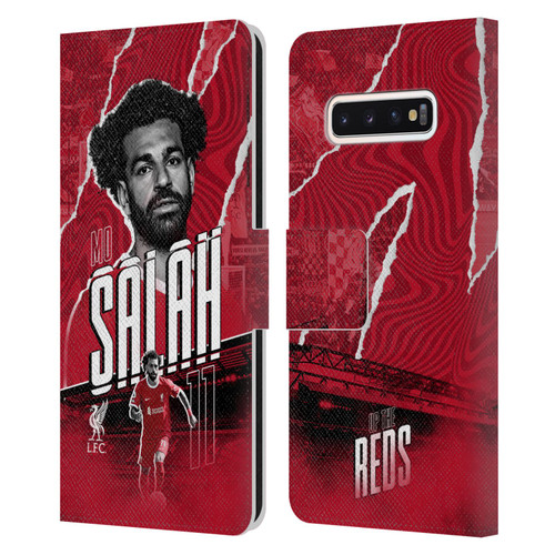 Liverpool Football Club 2023/24 First Team Mohamed Salah Leather Book Wallet Case Cover For Samsung Galaxy S10