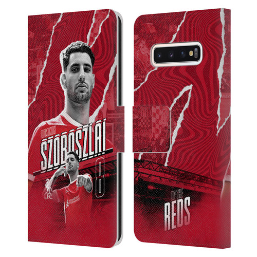 Liverpool Football Club 2023/24 First Team Dominik Szoboszlai Leather Book Wallet Case Cover For Samsung Galaxy S10