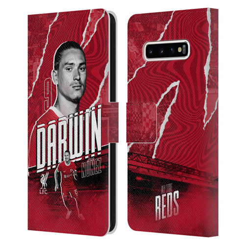 Liverpool Football Club 2023/24 First Team Darwin Núñez Leather Book Wallet Case Cover For Samsung Galaxy S10+ / S10 Plus
