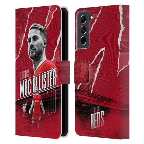 Liverpool Football Club 2023/24 First Team Alexis Mac Allister Leather Book Wallet Case Cover For Samsung Galaxy S21 FE 5G