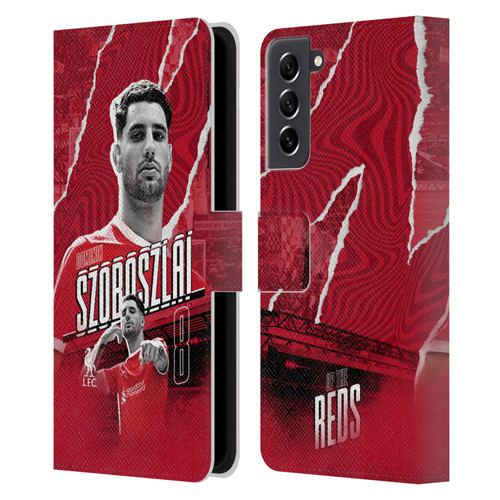 Liverpool Football Club 2023/24 First Team Dominik Szoboszlai Leather Book Wallet Case Cover For Samsung Galaxy S21 FE 5G