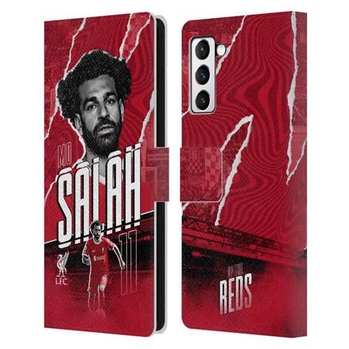 Liverpool Football Club 2023/24 First Team Mohamed Salah Leather Book Wallet Case Cover For Samsung Galaxy S21+ 5G