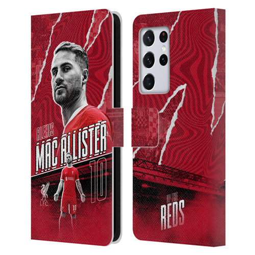 Liverpool Football Club 2023/24 First Team Alexis Mac Allister Leather Book Wallet Case Cover For Samsung Galaxy S21 Ultra 5G