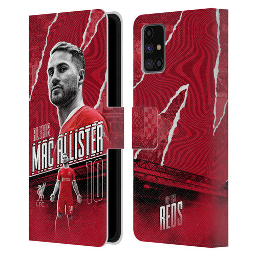 Liverpool Football Club 2023/24 First Team Alexis Mac Allister Leather Book Wallet Case Cover For Samsung Galaxy M31s (2020)