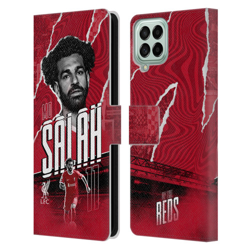 Liverpool Football Club 2023/24 First Team Mohamed Salah Leather Book Wallet Case Cover For Samsung Galaxy M33 (2022)