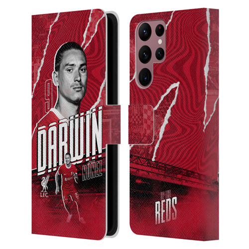 Liverpool Football Club 2023/24 First Team Darwin Núñez Leather Book Wallet Case Cover For Samsung Galaxy S22 Ultra 5G