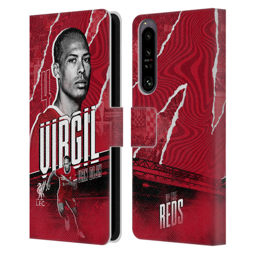 Liverpool Football Club 2023/24 First Team Virgil van Dijk Leather Book Wallet Case Cover For Sony Xperia 1 IV