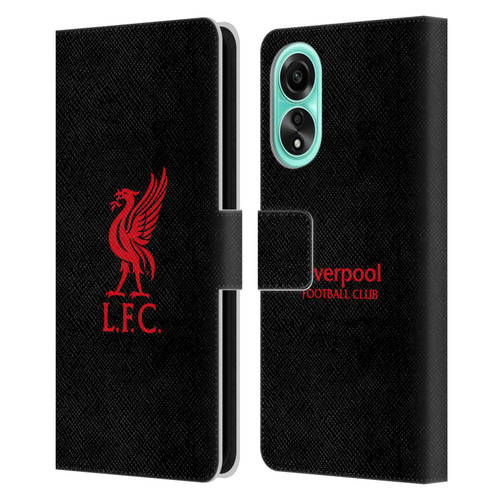Liverpool Football Club Liver Bird Red Logo On Black Leather Book Wallet Case Cover For OPPO A78 4G