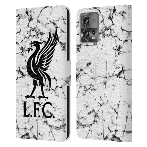 Liverpool Football Club Marble Black Liver Bird Leather Book Wallet Case Cover For Motorola Moto Edge 30 Fusion