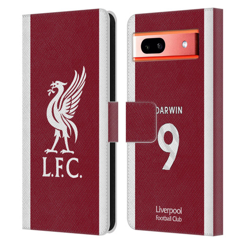 Liverpool Football Club 2023/24 Players Home Kit Darwin Núñez Leather Book Wallet Case Cover For Google Pixel 7a