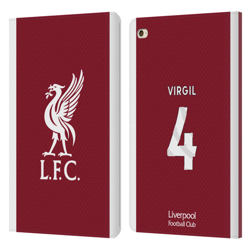 Liverpool Football Club 2023/24 Players Home Kit Virgil van Dijk Leather Book Wallet Case Cover For Apple iPad mini 4