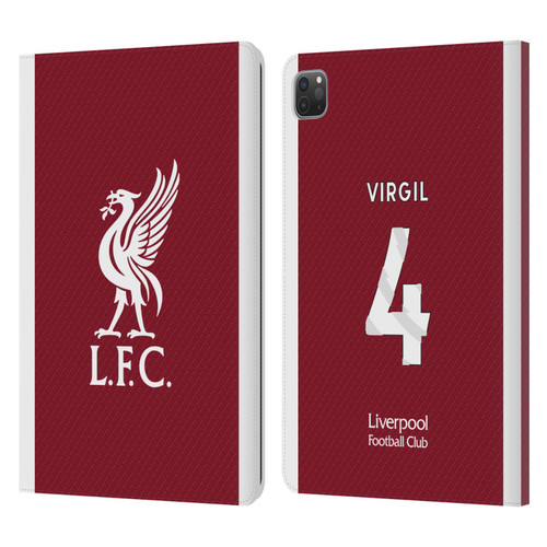 Liverpool Football Club 2023/24 Players Home Kit Virgil van Dijk Leather Book Wallet Case Cover For Apple iPad Pro 11 2020 / 2021 / 2022