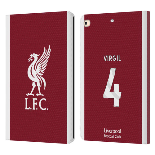 Liverpool Football Club 2023/24 Players Home Kit Virgil van Dijk Leather Book Wallet Case Cover For Apple iPad 9.7 2017 / iPad 9.7 2018