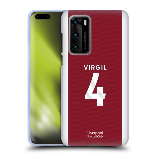 Liverpool Football Club 2023/24 Players Home Kit Virgil van Dijk Soft Gel Case for Huawei P40 5G
