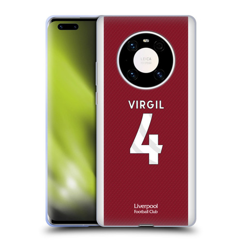 Liverpool Football Club 2023/24 Players Home Kit Virgil van Dijk Soft Gel Case for Huawei Mate 40 Pro 5G