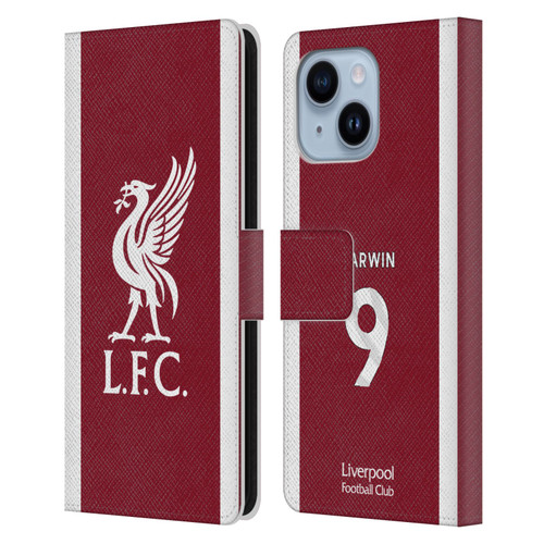 Liverpool Football Club 2023/24 Players Home Kit Darwin Núñez Leather Book Wallet Case Cover For Apple iPhone 14 Plus